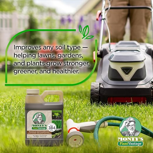 Monty’s Premium Liquid Soil Conditioner – Liquid Aeration Soil Conditioner with Humic Acid for All Soil Types, Increases Moisture & Nutrient Retention, Enhances Health & Microbial Activity – 32 oz