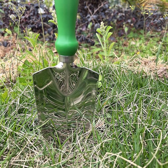 Garden Trowel - Stainless Steel Proof Garden Spades Ergonomic Grip Hand Tools with Soft Rubberized Hand Shovel for Transplanting, Weeding, Moving and Smoothing Digging & Planting