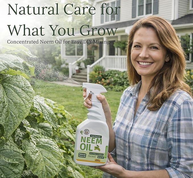 Neem Oil Spray for Plants (Refill 20 Times)- Pure Cold Pressed Neem Oil | Indoor & Outdoor