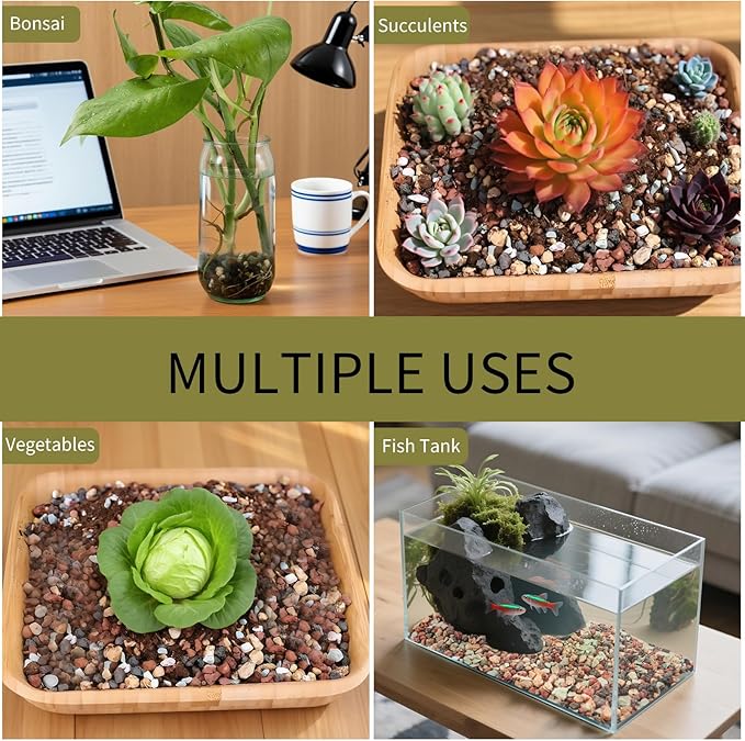 12lb Mix Lava Rocks Pebbles for Plant, Pumice Potting Soil Mix Decorative Top Dressing Landscaping Gritty Rock for Succulent, Bonsai, Cactus, Vase Filler