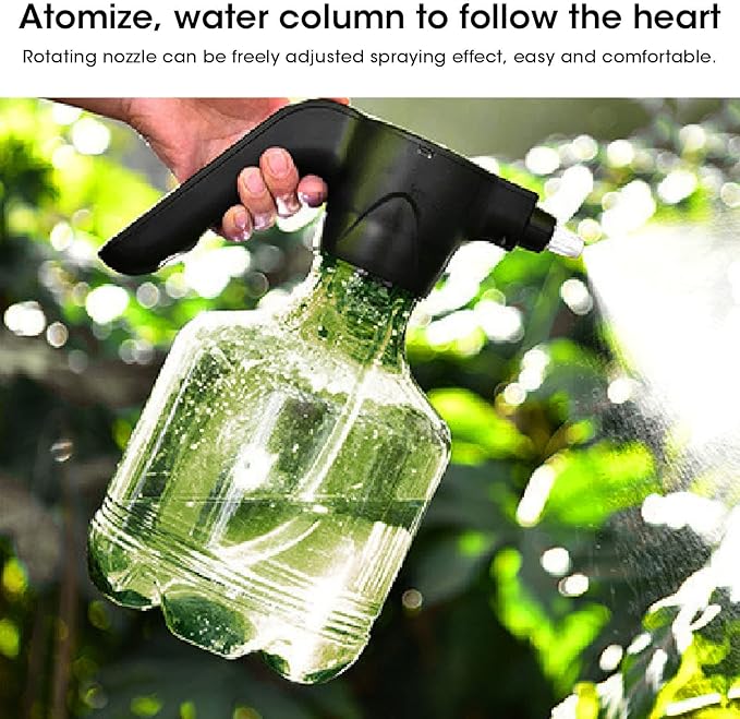 3L Electric Spray Bottle, Rechargeable High Pressure Cleaning Spray Can for Watering Flowers Garden Cleaning, Fertilizing, Cleaning(Green)