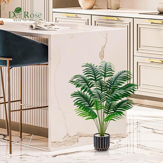 Der Rose Fake Plants Tall Artificial Palm Tree Faux Plants Indoor for Living Room Home House Decor