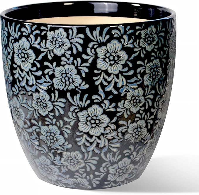 12 inch Plant Pot，Ceramic Plant pots，Ceramic Planter for Indoor Plants Outdoor,Mid-Century Modern Home Decor, Modern Flower Pot, Large Plant Pot with Drainage Hole