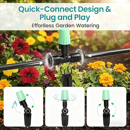 Drip Irrigation System，1/4" Blank Distribution Tubing Watering Hose, DIY Micro Sprinkler Automatic Plant Waterer for Garden, Greenhouse, Raised Bed, Patio & Outdoor Plants （65FT