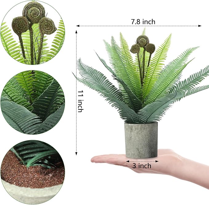 FAVOWREATH 2 Pack Small Fake Plants Potted Artificial Plants Indoor for Home Decor Office Room Farmhouse Indoor Table Bathroom Decor