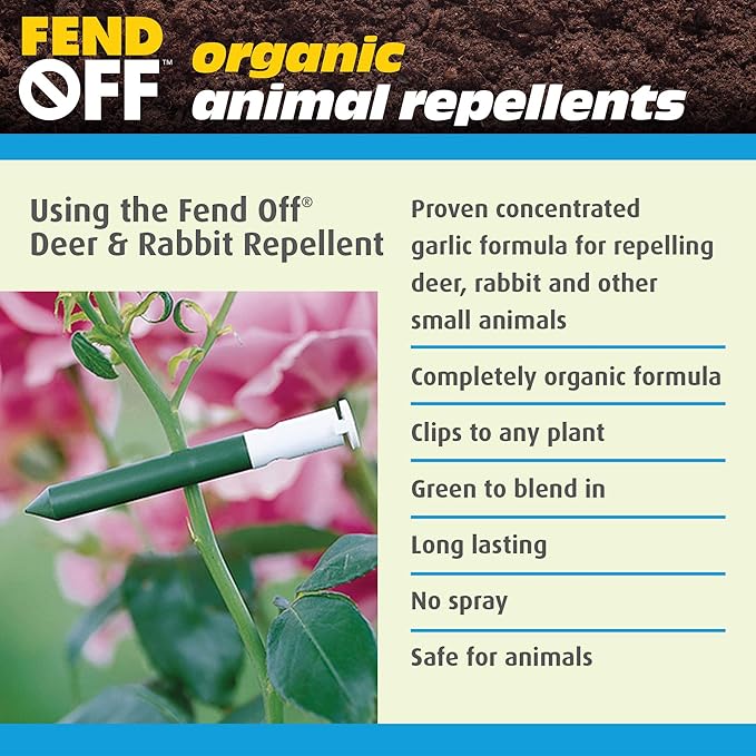 Luster Leaf Fend Off DR-25 Deer and Rabbit Repellent Plant Clips, 25pk – Green, White