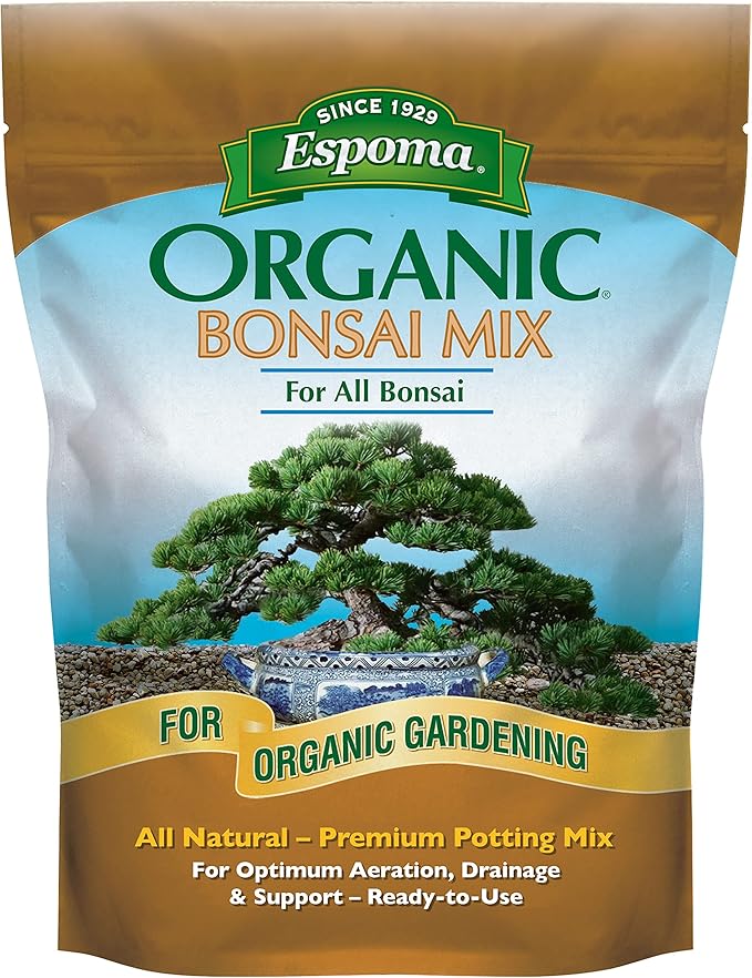 Espoma Organic & Natural Bonsai Soil - All-Purpose Bonsai Tree Soil Mix, All-Natural Organic Material Great for All Bonsai Trees Nutrient-Rich Bonsai Soil Mixture (4 Quarts)
