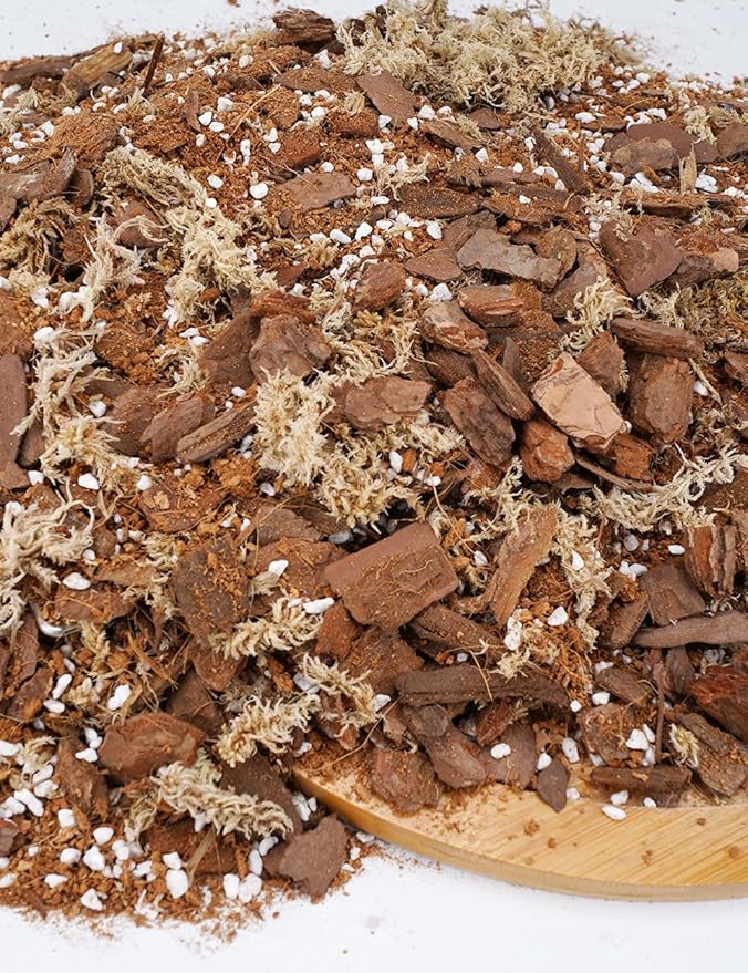 TOYPOPOR 3qt Orchid Potting Mix with Moss Pine Bark Mulch Perlite Stone & Coco Peat Natural Ingredients, Orchid Repotting Kit Drainage Indoor Potting Medium Great for Plant Root Climbing & Expanding