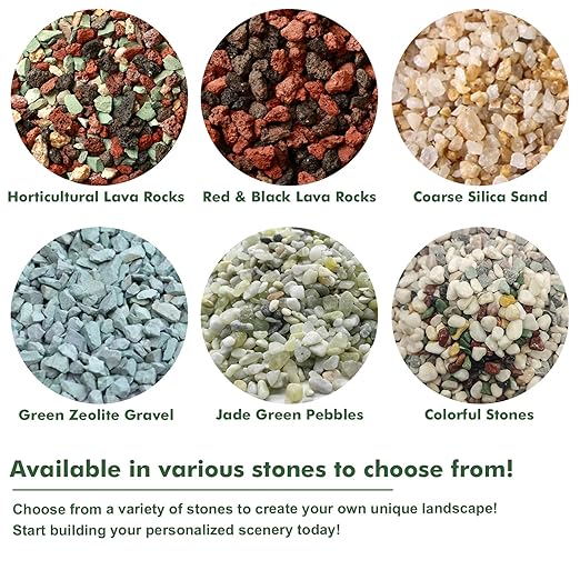 11 Pounds Coarse Silica Sand Succulent and Cactus Bonsai Stones Soil Cover Gravel for Indoor Outdoor Plants Natural Decorative Rocks for Fairy Gardening, Vase Fillers, Aquariums, Carnivorous Plant Mix