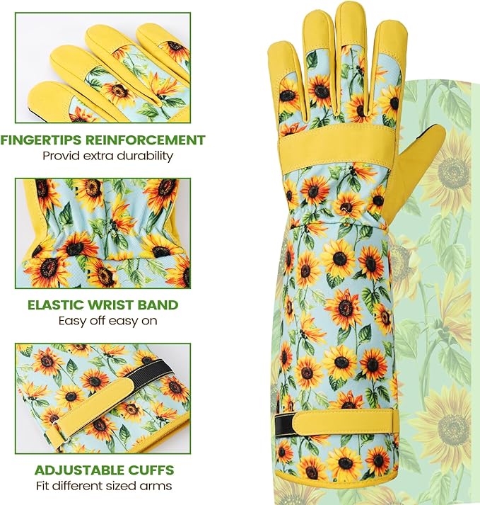 Gardening Gloves for Women Long Sleeve Garden Gloves Ladies Light Protective Gloves for Yard & Outdoor Work