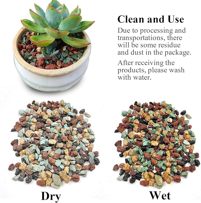 FANTIAN 2 lbs Mix Horticultural Succulent Soil,1/4 Inch Pumice Gravel. Decorative Pebbles Lava Rock for Cactus, Bonsai, Orchid, Indoor Plants of Drainage, Ventilation and Root Growth