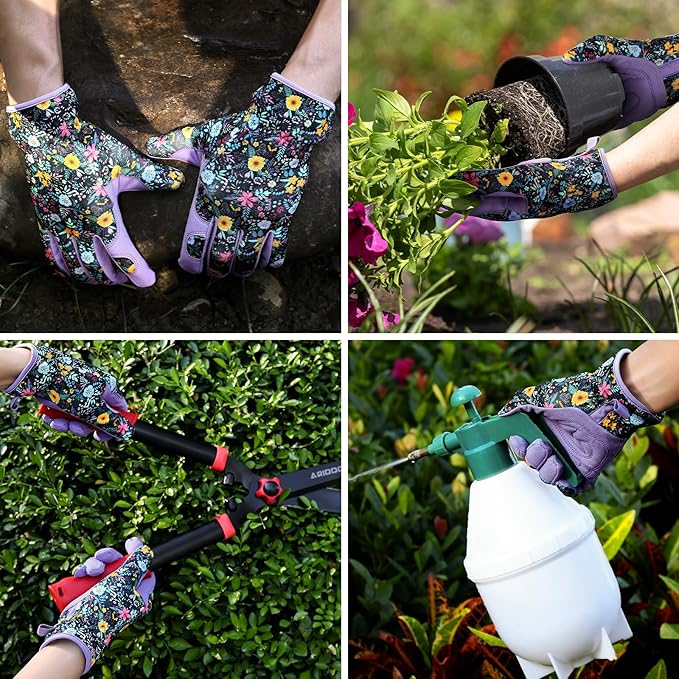 fauson Gardening Gloves - Gardening Gloves for Women Firm Grip Breathable Garden Gloves Thorn Proof for Digging, Planting