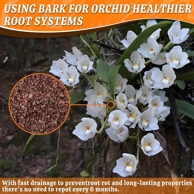 AVALUTION Orchid Potting Bark-9QT Organic Orchid Bark for Plants, All Natural Pine Bark Wood Chips Orchid Bark Potting Mix for Houseplant Mulch, Help Orchid Plants Root Health Development