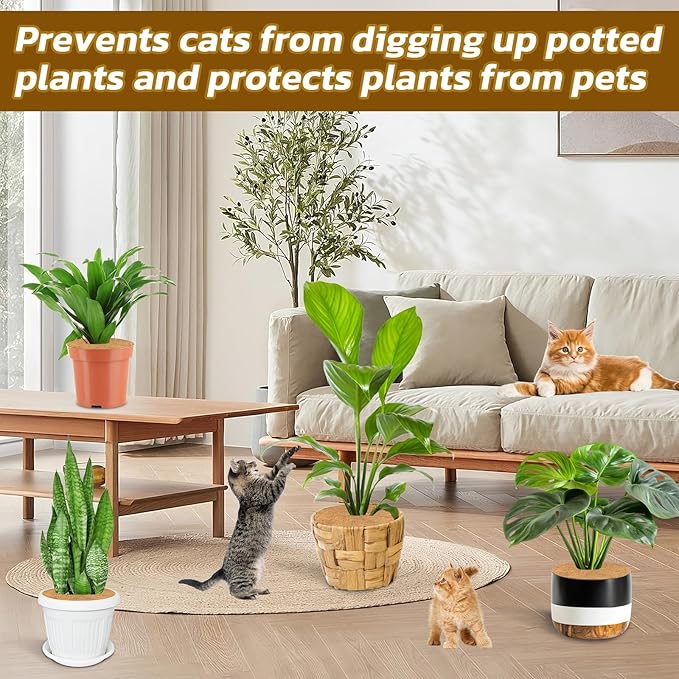 Legigo 10pcs Coconut Fiber Mulch Ring Tree Plant Protector Mat, 6 Inch Natural Coco Coir Tree Mulch Ring Plant Pot Soil Cover, Tree Rings Disc Plant Cover for Indoor Outdoor Plants, Landscaping