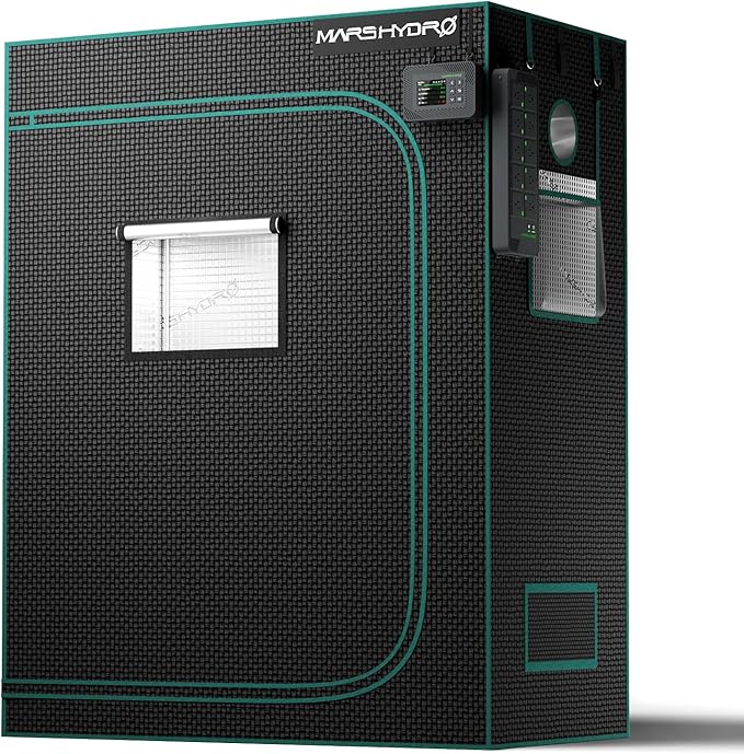 MARS HYDRO 4x2x5 Advanced Grow Tent, 48"x24"x60" High Reflective Mylar 1680D for Hydroponics Indoor Plant Growing, with Observation Window,Floor Tray and Smooth Zipper for TSL2000/SP3000