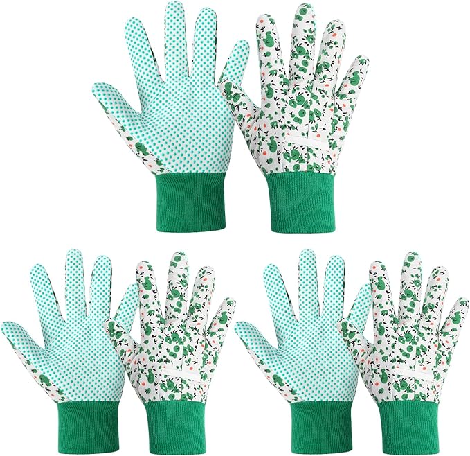 Ainiv Floral Gardening Gloves for Women/Ladies, Non-Slip Garden Work Gloves,Breathable Yard Work Glove Light Working Gloves