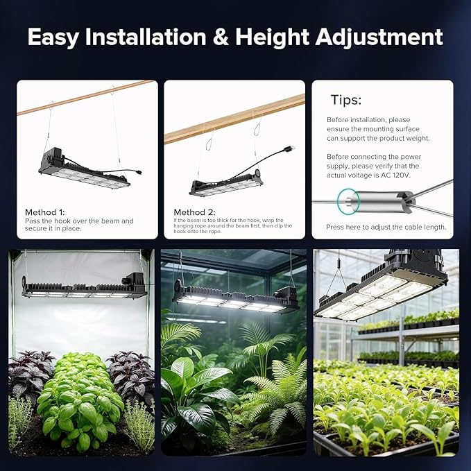 SANSI Grow Lights for Indoor Plants, 200W Plant Lights for Indoor Growing Full Spectrum High PPFD IP65 Dimmable, Auto On Off Growing Lamp for 2x4/3x3ft Grow Tent Seed Starting Vegetables Bloom