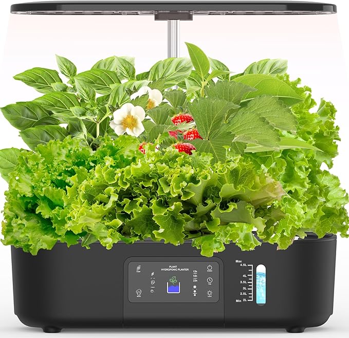 Hydroponics Growing System,BHTNYOO-13 Pods Indoor Herbs Garden Gardening Kit with Multi-Mode Adjustable Height LED Grow Lights,Automatic Water Pump Timer (LCD Touch Screen)
