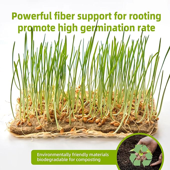 U0U 10PCS Jute Microgreens Grow Mats,10"x 20" Hemp Grow Mats for Microgreens, Microgreens Growing Trays,Hydroponic Growing Kits for Microgreens Wheatgrass and Sprouts Organic Production