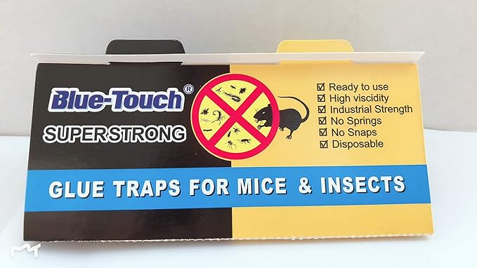 18 Blue-Touch Mouse Glue Traps, Professional Sticky Glue Traps/Boards for mice/Insect/Lizard/Spider/House pests. 8.5 X 5.5 Inches – 18 Traps/Pack