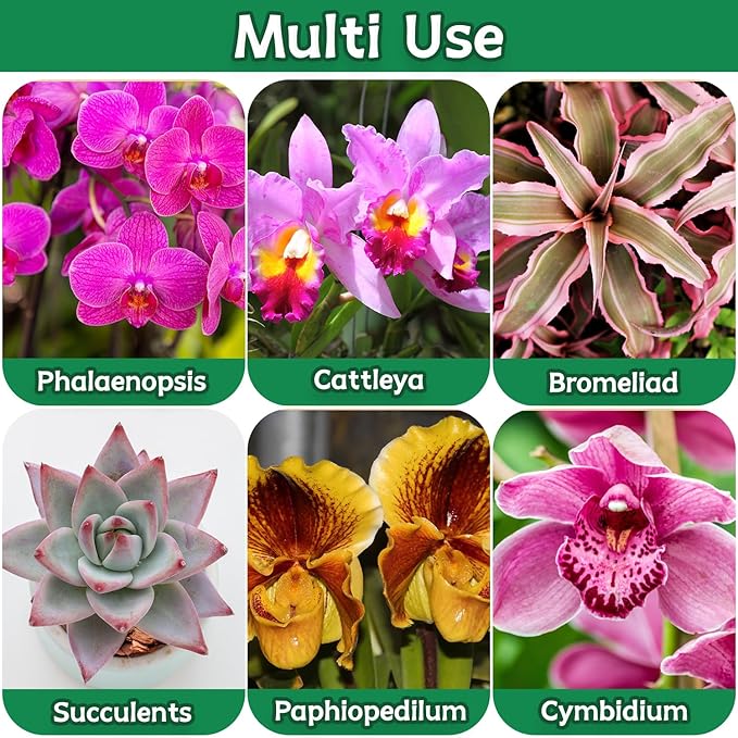 Orchid Bark Potting Mix, 1QT Premium Orchid Potting Mix, Orchid Bark for Indoor Plants with Pine Bark & Perlite, Superior Ventilation & Drainage to Boost Plants’ Growth, Orchid Soil