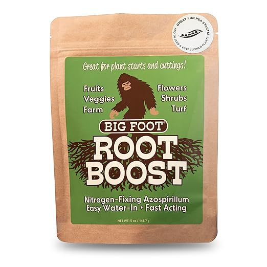 Big Foot Probiotic Root Boost Water Soluble Powder For Established Plants and Transplants - GROW ROOT SIZE, Increase Nitrogen, Grow New Plants from Cuttings, Pea Inoculant - 5 Ounces