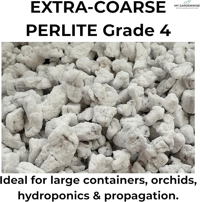 GARDENWISE Perlite for Plants, Extra Coarse Grade 4 Horticultural Perlite, Organic Perlite for Gardening Indoor & Outdoor, Made in USA (15 quarts)