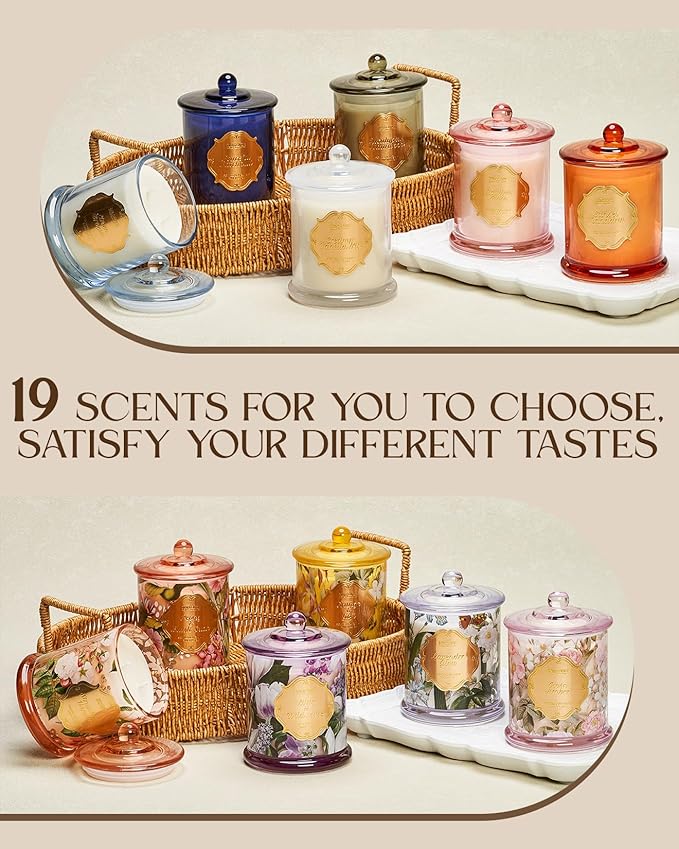 M&SENSE Pear Fressia Candles Home Scented, Organic Soy Candle 12.7oz 75 Hour Long Lasting Slow Burning, Spring Floral Fragrant Relaxing Aromatherapy Candle, Aaesthetic Candle Gift for Women