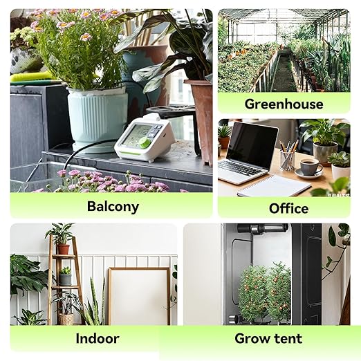 RAINPOINT Large Display Automatic Plant Waterer Indoor for Pot Plant,Cycle & Soak Mode Vacation Self Watering Drip Irrigation System Device Kit Herb Garden Greenhouse Grow Tent Water 10-15 Plants