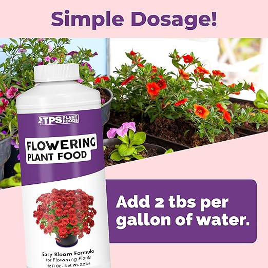 Flowering Plant Food – Liquid Plant Food for More Blooms, Vibrant Color & Stronger Bud Development, 32 oz