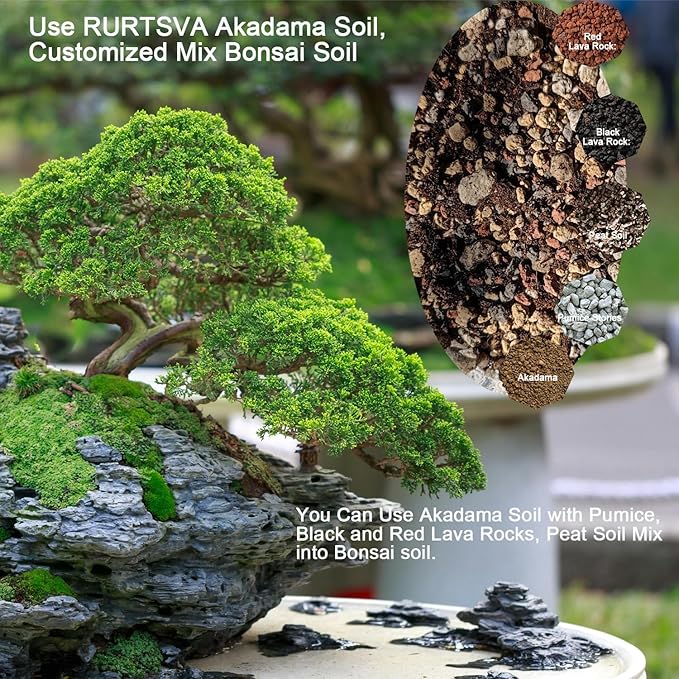 Rurtsva Akadama Bonsai Soil 2lbs Horticultural Potting Soil Amendment Cacti Succulent Plant Soil, Prevent Over Water, Provides Optimal Water Retention, Fast Drainage, YFAK000