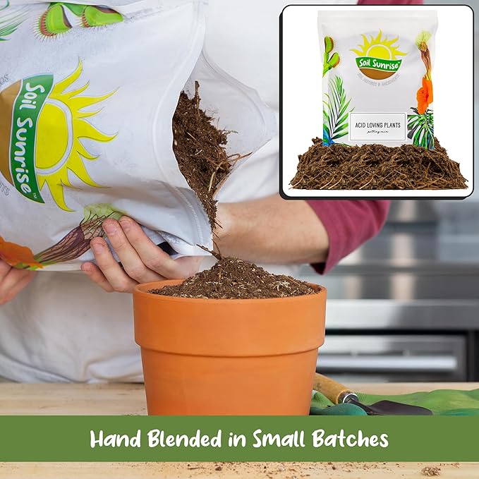 Soil Sunrise Acid Loving Plant Potting Soil Mix (12 Quarts) Premium Container Blend pH Balanced for Azaleas, Rhododendrons, Blueberries and More