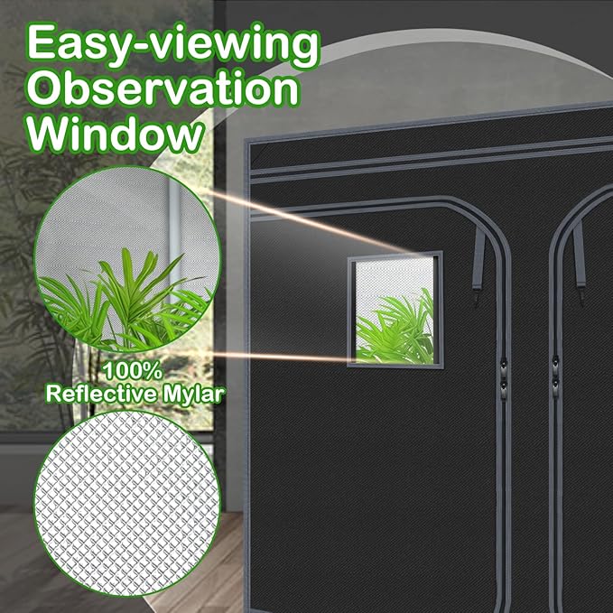 Grow Tents 96"x48"x78" High Reflective Grow Tent Indoor Grow Room for Planting Fruit Flower Veg with Removable Water-Proof Floor Tray 8x4