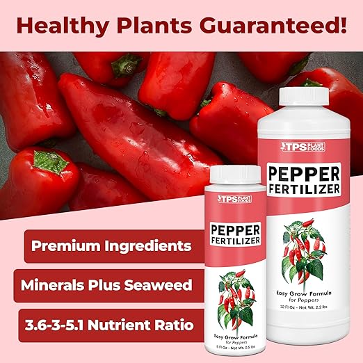 Pepper Fertilizer – Liquid Plant Food for Bigger Harvests, Better Flowering & Stronger Root Development, 32 oz