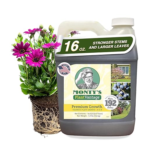 PlantVantage Premium Growth Liquid Plant Fertilizer – NPK Fertilizer (8-16-8) with Zinc & Iron, Liquid Plant Food for Stronger Stems & Larger Leaves, Foliar Spray for Trees, Shrubs & Flowers – 16 oz