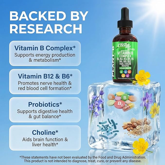 Vitamin B Complex Liquid Drops Plant-B by Clean Nutra