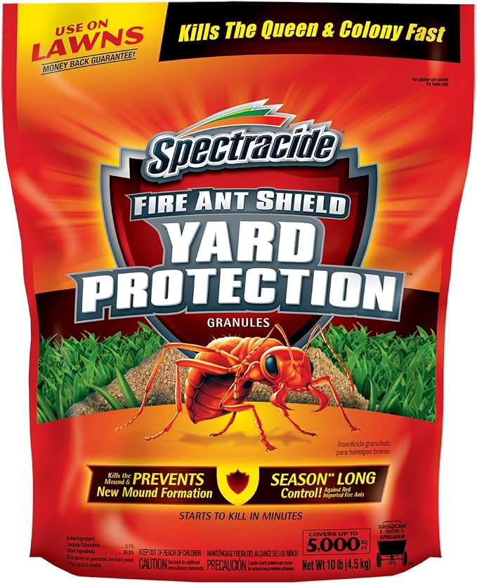 Spectracide Fire Ant Shield Yard Protection Granules 10 Pounds, Pack of 4