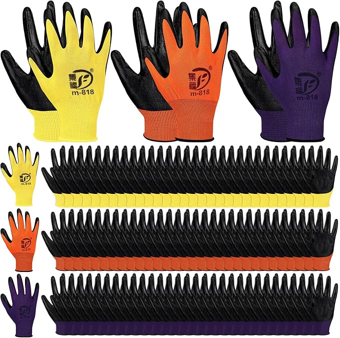 Gardening Gloves for Men Women Breathable Rubber Coated Working Gloves for Outdoor Gardening Yard Work