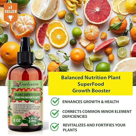 𝐁𝐄𝐒𝐓𝐒𝐄𝐋𝐋𝐄𝐑 Plant Superfood for Bonsai Trees with B1 Vitamin, Glucose and Essential Minerals - Organic Plant Food Fertilizer for Indoor & Outdoor Bonsai Plant Care - 8oz