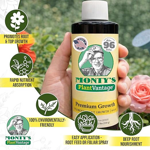 PlantVantage Premium Growth Liquid Plant Fertilizer – NPK Fertilizer (8-16-8) with Zinc & Iron, Liquid Plant Food for Stronger Stems & Larger Leaves, Foliar Spray for Trees, Shrubs & Flowers – 8 oz