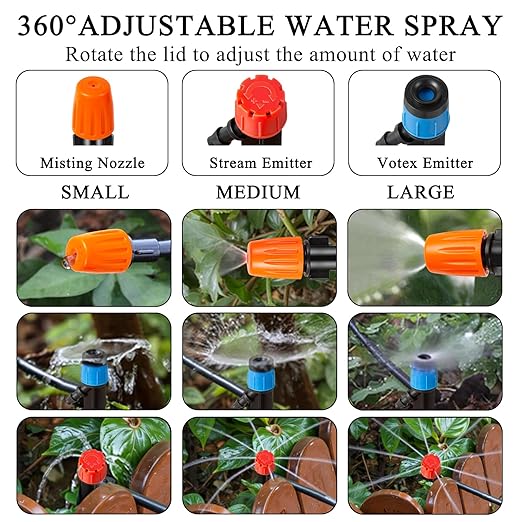520FT Drip Irrigation System Kit, Automatic Drip Irrigation Kit with 1/2 inch Hose 1/4 inch Distribution Tubing and Accessories for Greenhouse, Yard, Lawn