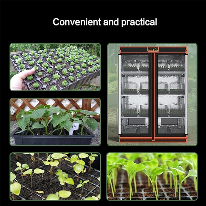 48"x24"x72" Multi-Storey Grow Tent, Extra-Large Observation windows, Heavy-Duty 600D Mylar Plant Tent, Waterproof Growing Tents, Fit in Indoor Planting, Hydroponics, 4-Layers of seedlings