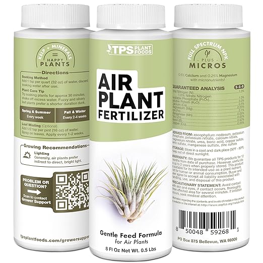 Air Plant Fertilizer - Liquid Plant Food for All Tillandsia Air Plants, Use As Foliar Spray or for Soaking, 1 Gallon