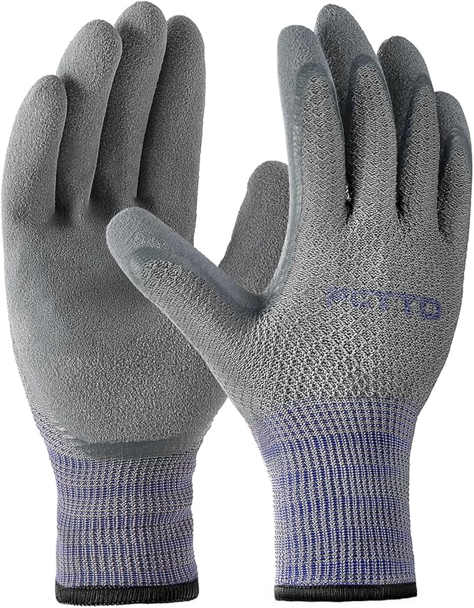 Gardening Gloves for Men 3 Pairs, Garden Gloves for Pruning Flower Rose, Weeding, Digging, Raking, Flower gloves with Rubber coating (Medium, Grey)