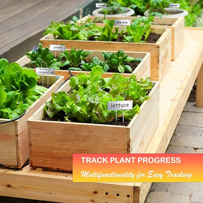 30-Pack Rust-Proof Metal Plant Labels with Galvanized Stakes, Height 10.6" Label Area 3.5"x1.2", Waterproof Weatherproof Garden Markers, Reusable Tags with 2 Pens (Silver)