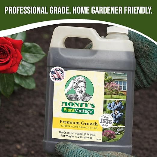 PlantVantage Premium Growth Liquid Plant Fertilizer – NPK Fertilizer (8-16-8) with Zinc & Iron, Liquid Plant Food for Stronger Stems & Larger Leaves, Foliar Spray for Trees, Shrubs & Flowers – 1 Gal
