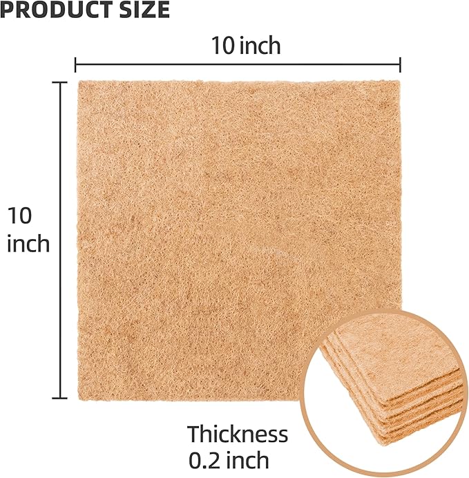 U0U 10PCS Jute Microgreens Grow Mats, Hemp Grow Mats for Microgreens, Microgreens Growing Trays,Hydroponic Growing Kits for Microgreens Wheatgrass and Sprouts Organic Production (10, 10"x 10")