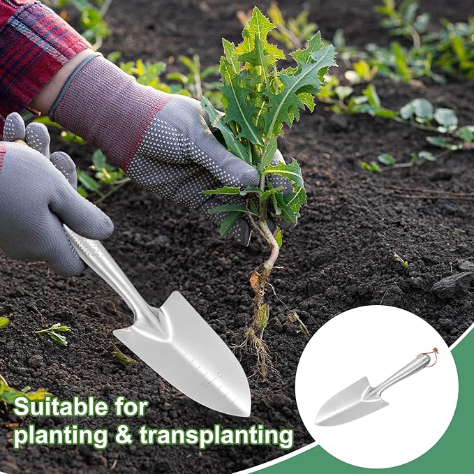 HARFINGTON Garden Hand Shovel 11.81" x 3.54" Digging Trowel Transplanting Garden Tools for Flower Soil Digging Planting Weeding Transplanting Garden