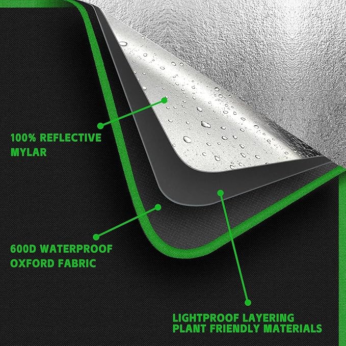 Small Grow Tent for Aerogarden Hydroponics Growing System Indoor 20"x14"x22"High Reflective Mylar Leak-Proof of Light 600D Oxford Fabric for Indoor Plant (Black(with Bottom))