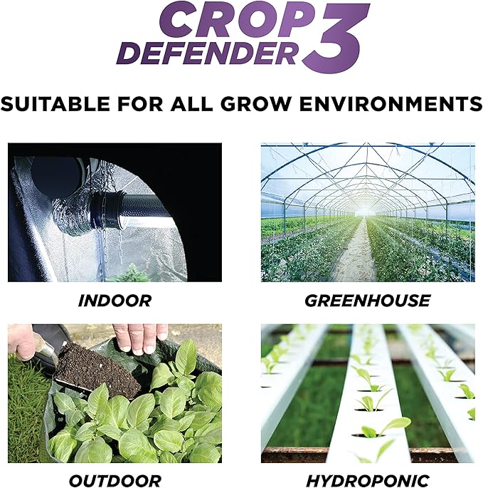 Grower's Ally Crop Defender 3 Concentrate - Natural Miticide, Insecticide, Fungicide Control for Plants - OMRI Listed Garden Safe Spray Killer for Powdery Mildew & Mites - 1 Quart, Makes 100 Gallons